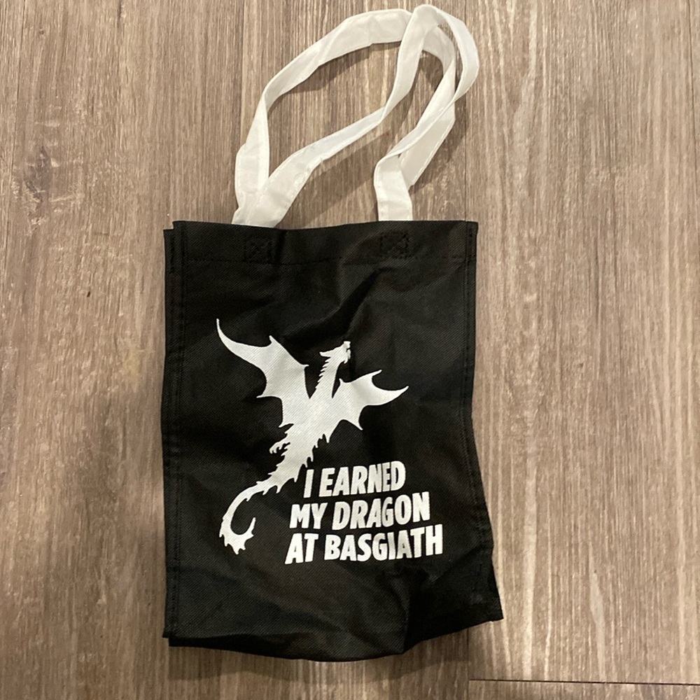 I earned my dragon at bassists book bag cute iron flame